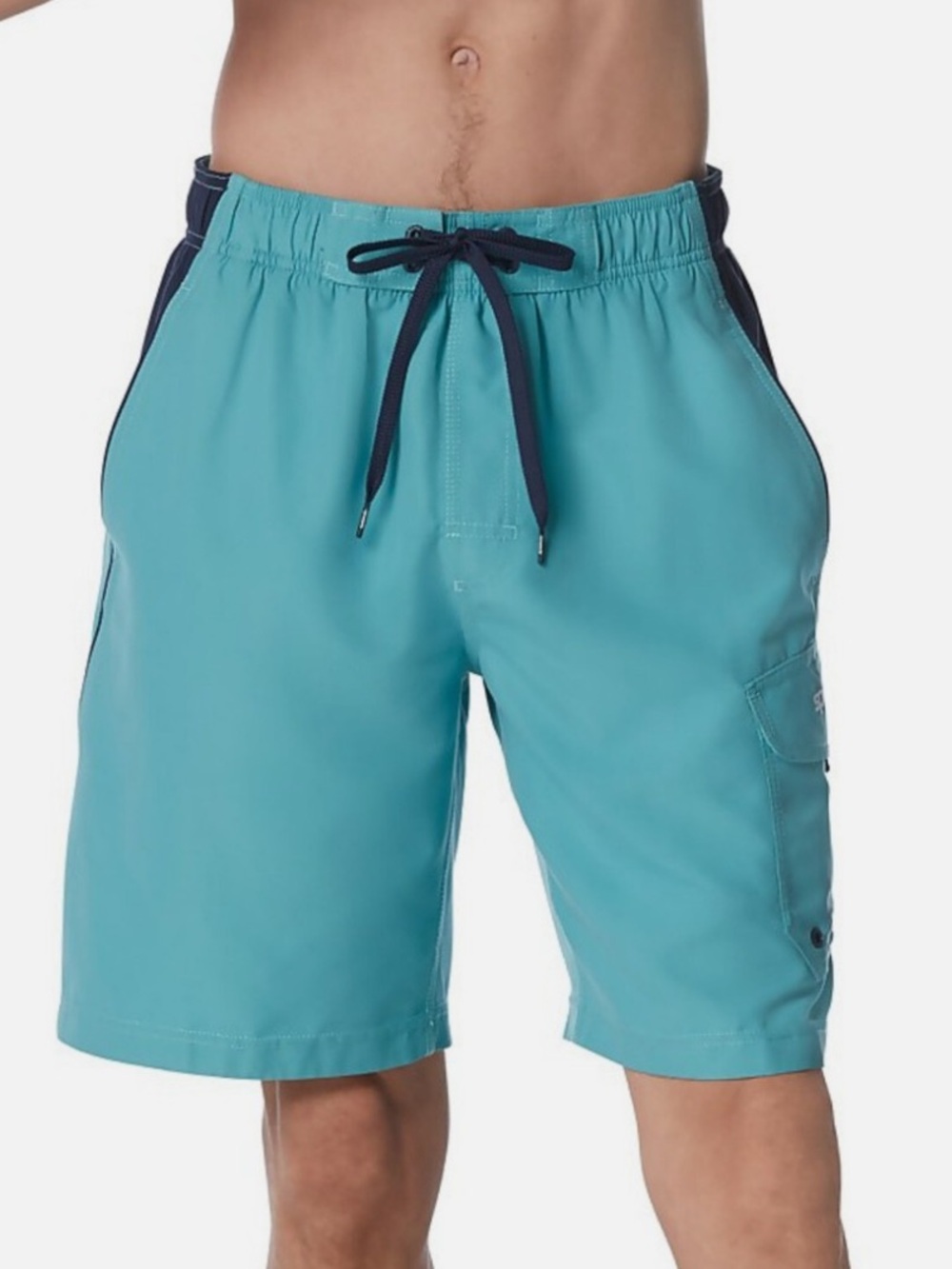 Speedo Aqua Teal Swim Shorts with Navy Accents XXL